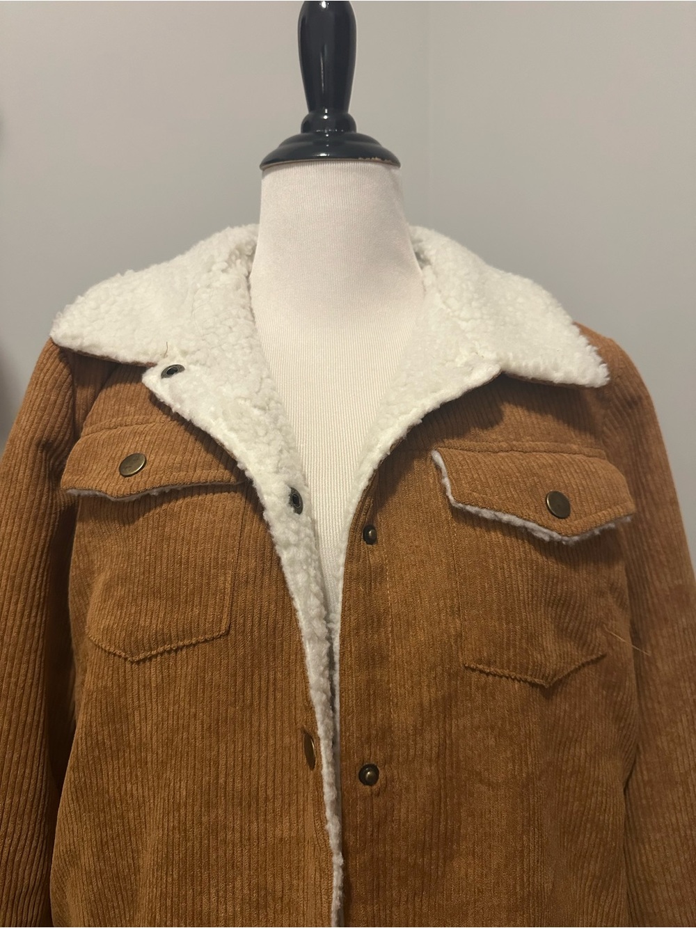 Emery Rose Brown Corduroy Sherpa Lined Jacket – Size Large - Picture 4 of 6